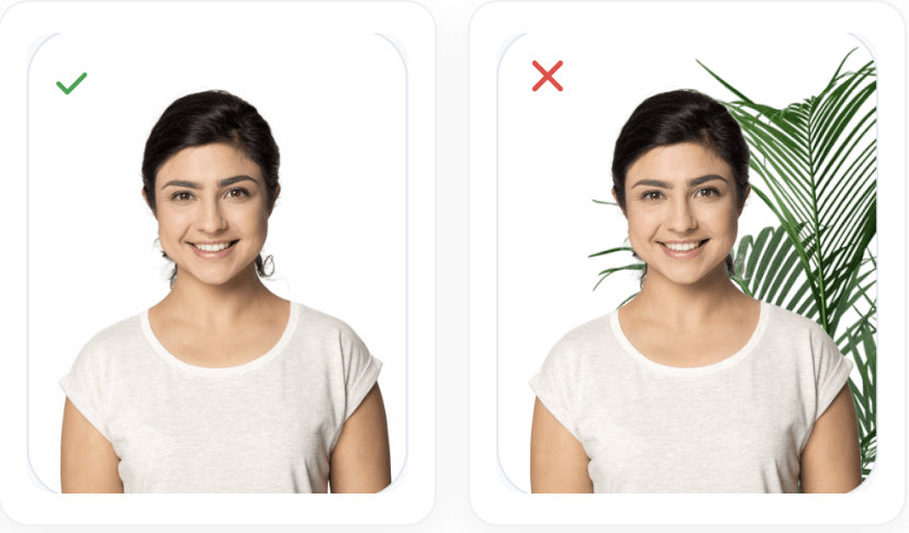 Example selfie photo — plain background, no objects